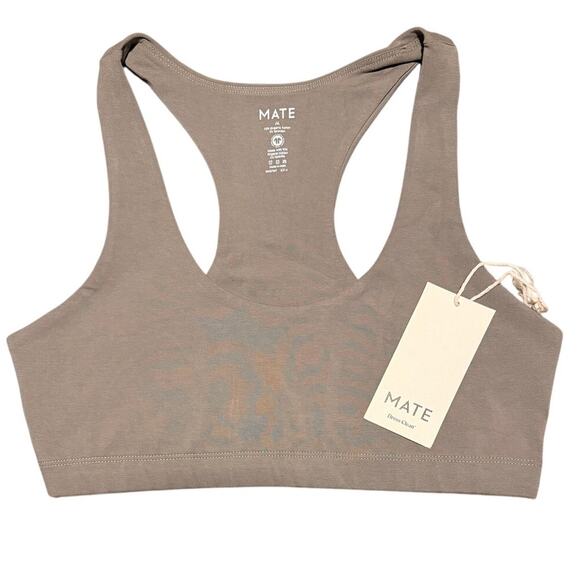 MATE the Label Organic Stretch Sports Bra Pebble M NWT $58 - Picture 2 of 4
